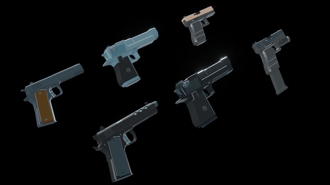 Rigged Weapons 3D model_15