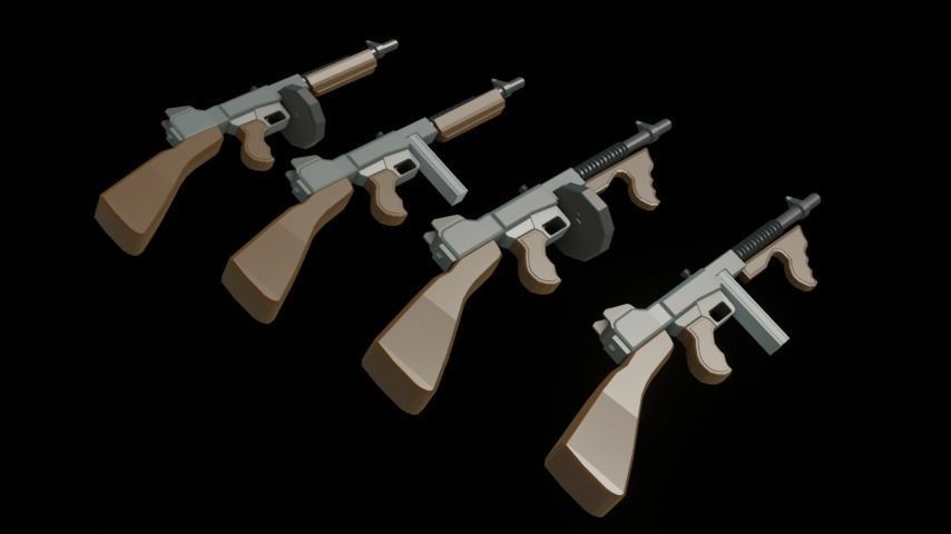 Rigged Weapons 3D model_7