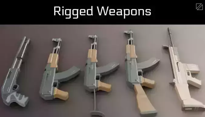 Rigged Weapons 3D model