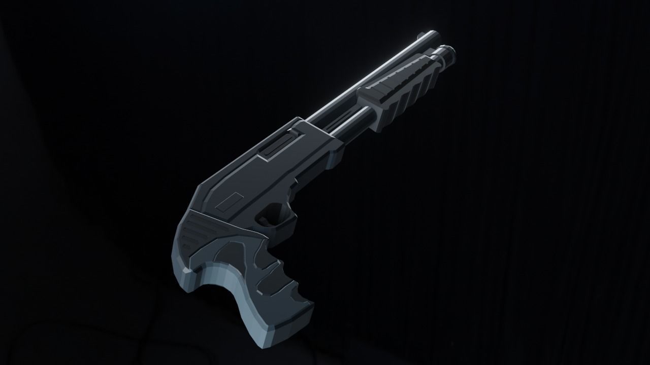 Rigged Weapons 3D model_5