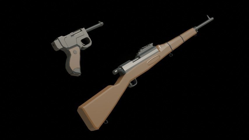 Rigged Weapons 3D model_9