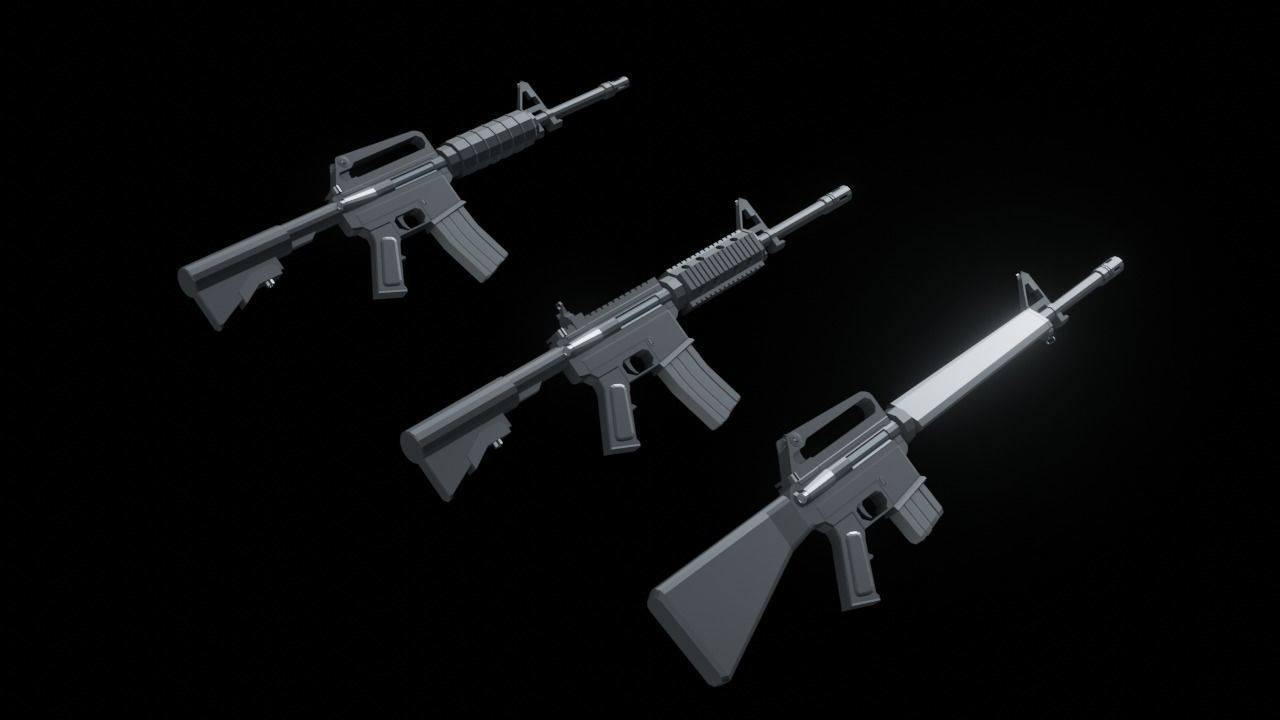 Rigged Weapons 3D model_12