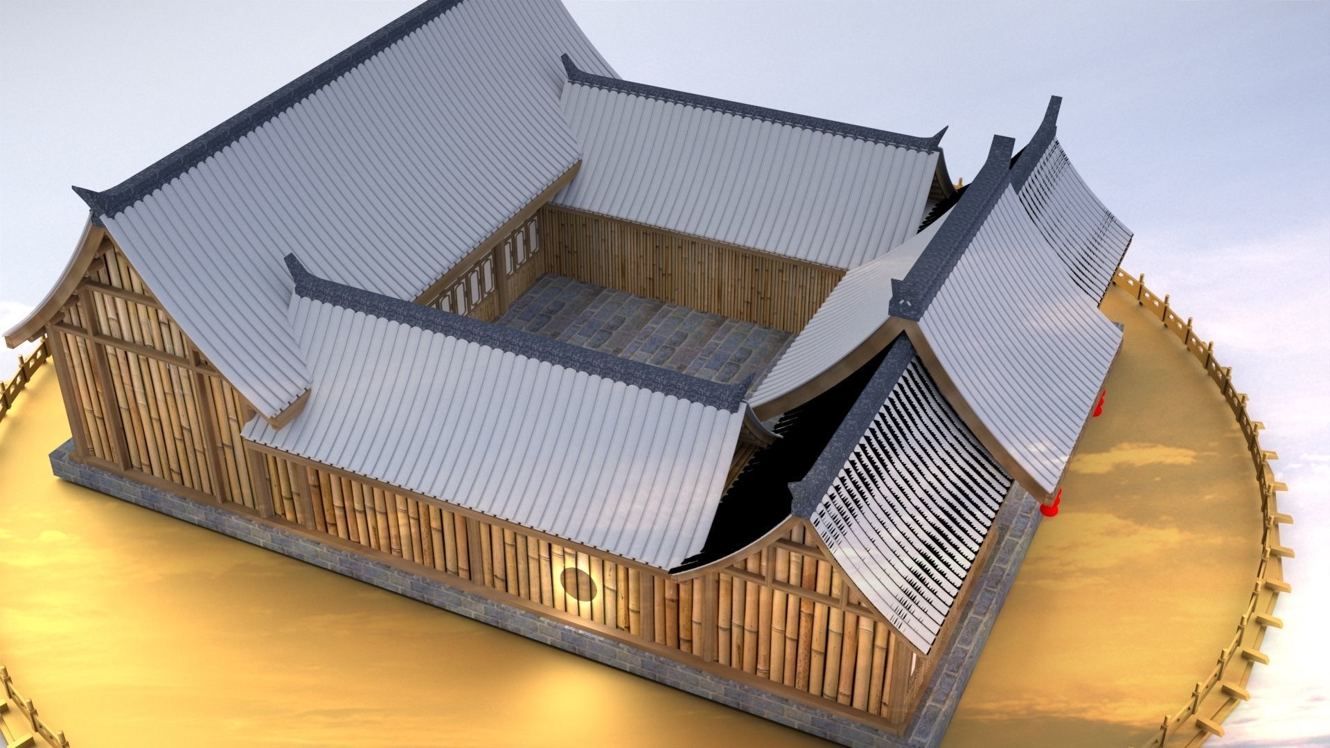 Chinese ancient house 3D model_4