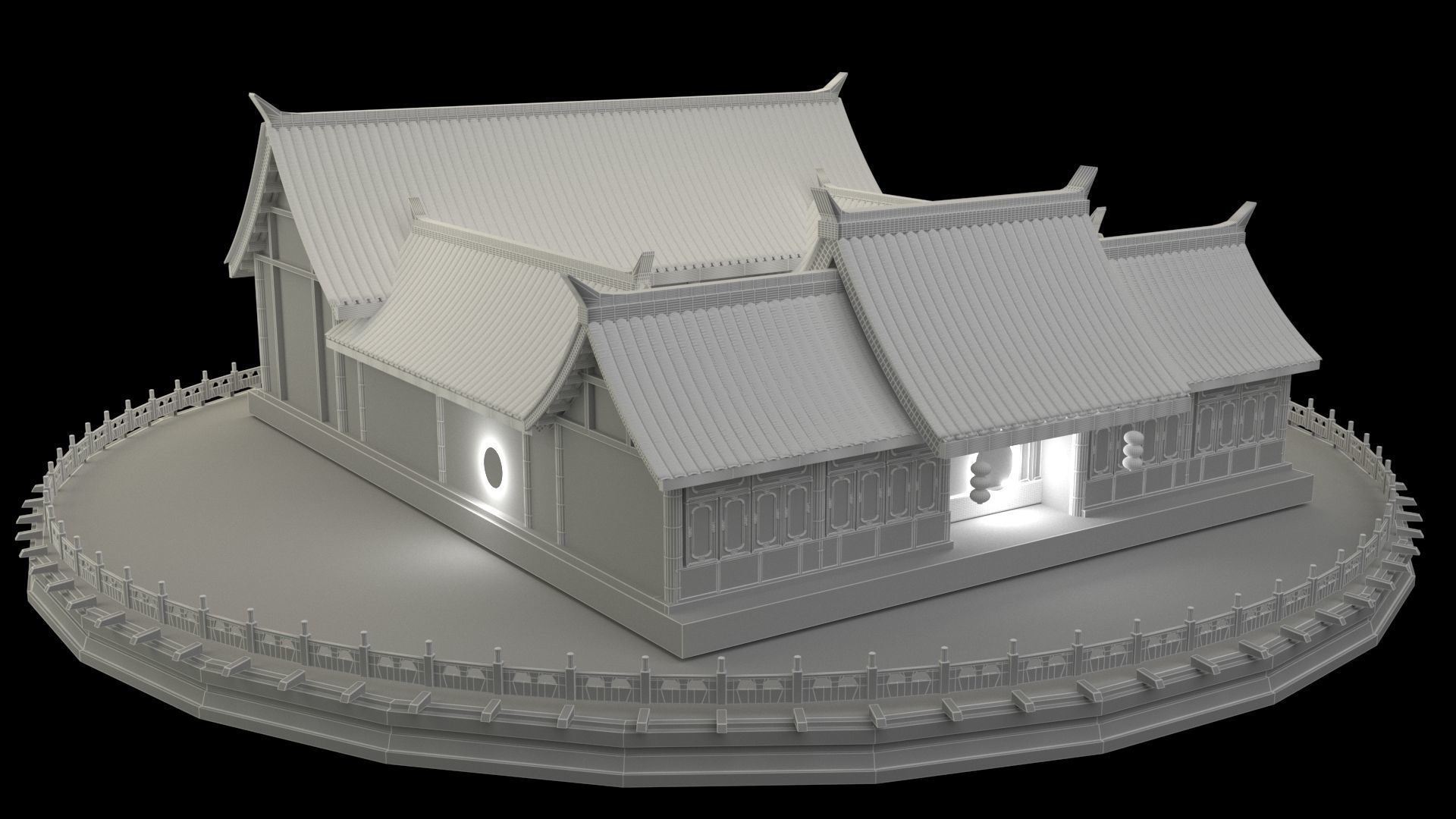 Chinese ancient house 3D model_6