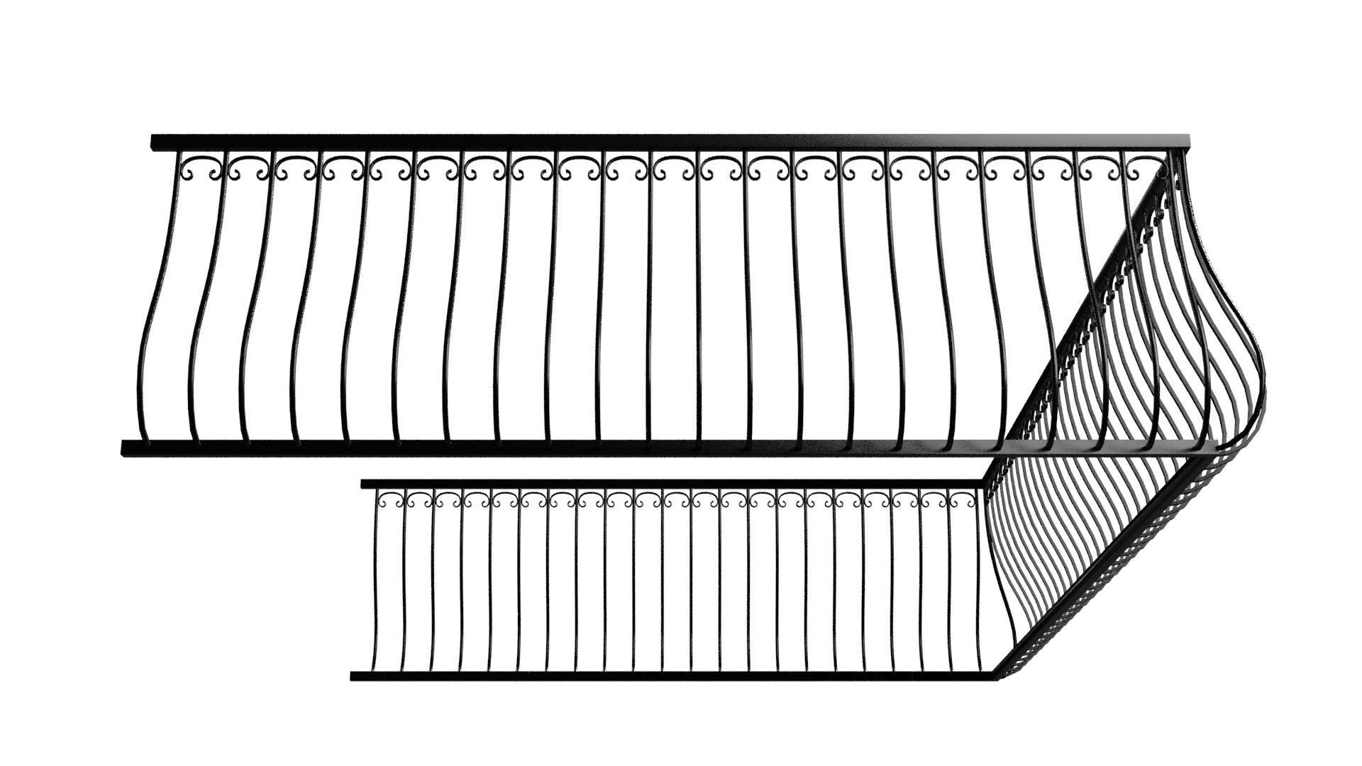Balcony Railing 3D model_11
