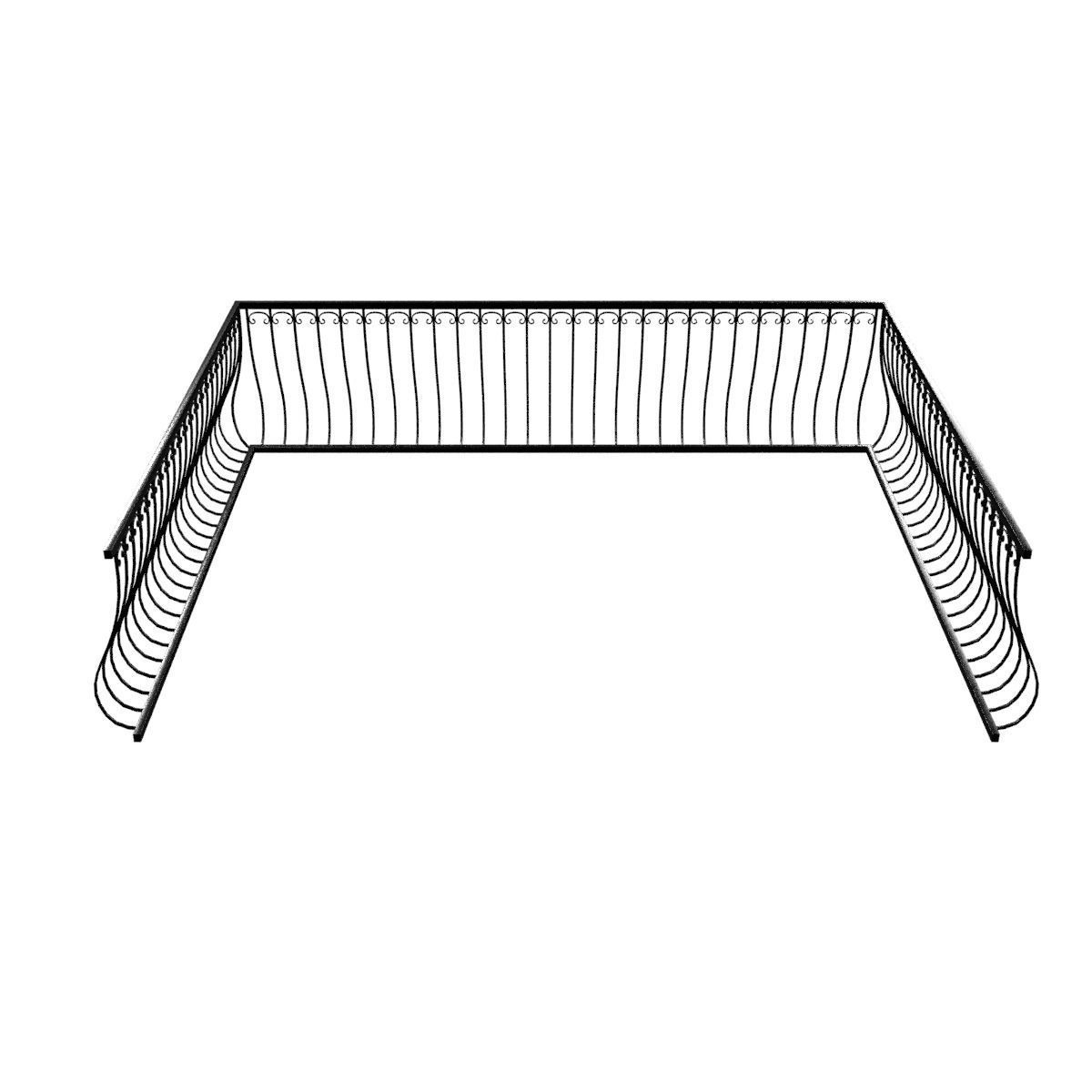 Balcony Railing 3D model_25
