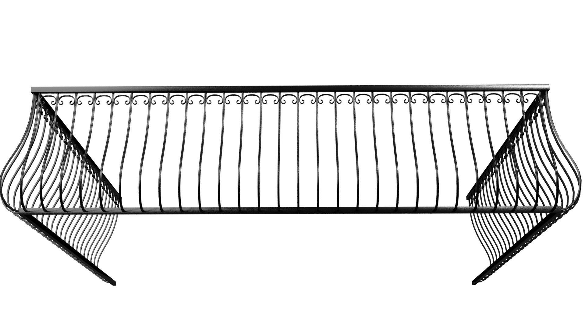 Balcony Railing 3D model_8