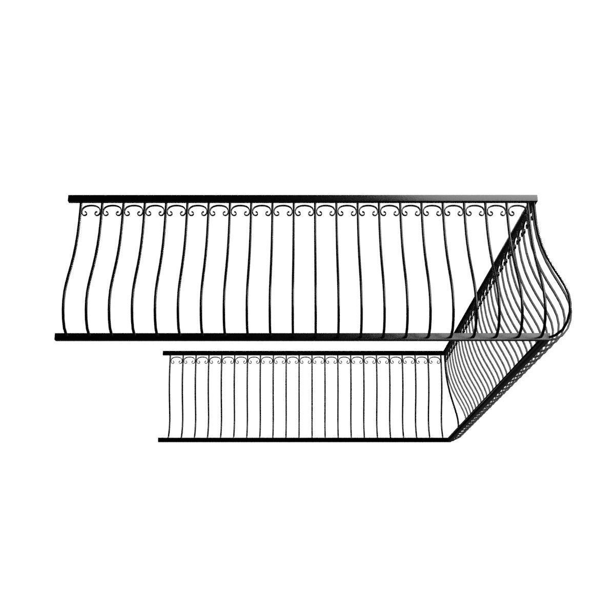 Balcony Railing 3D model_6