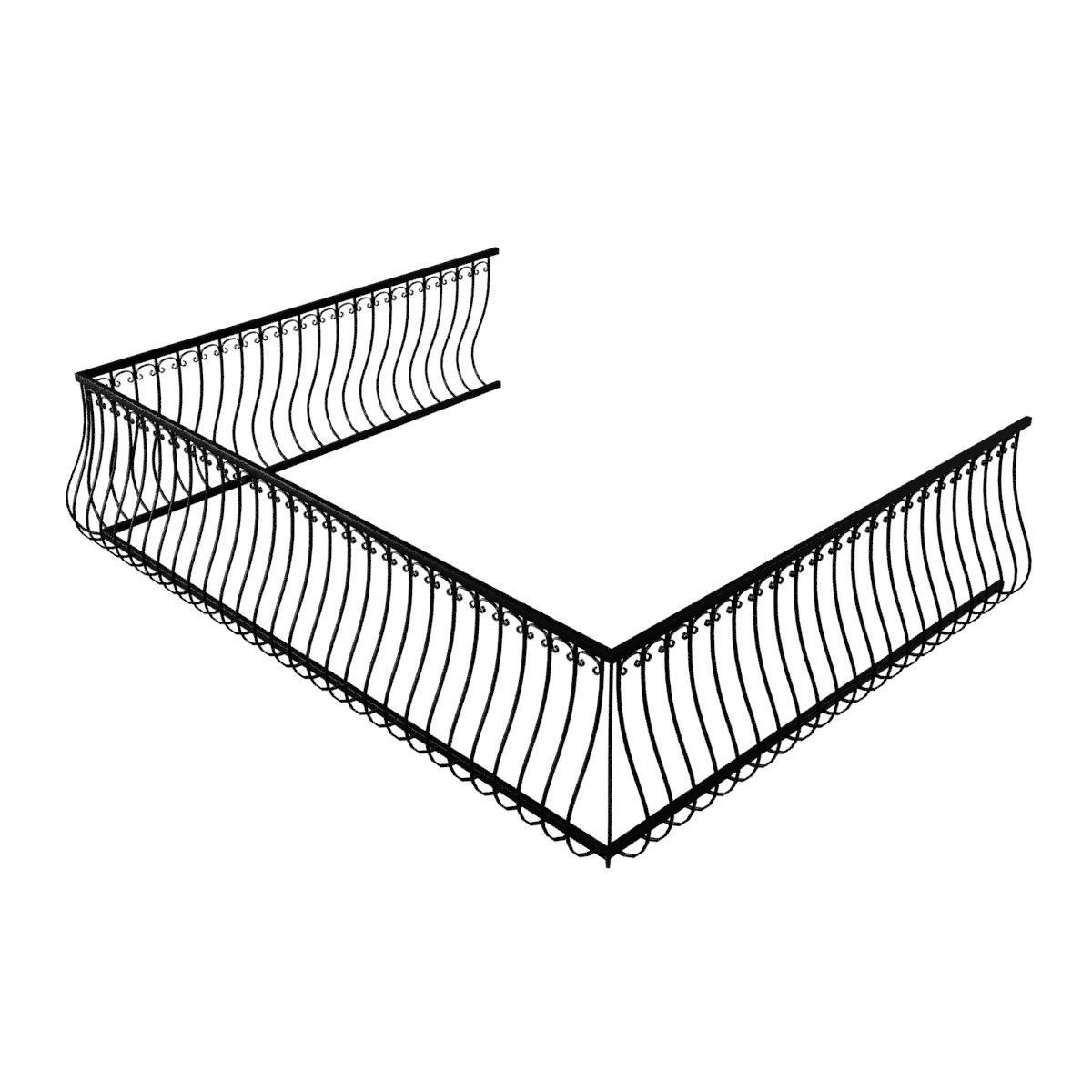 Balcony Railing 3D model_22