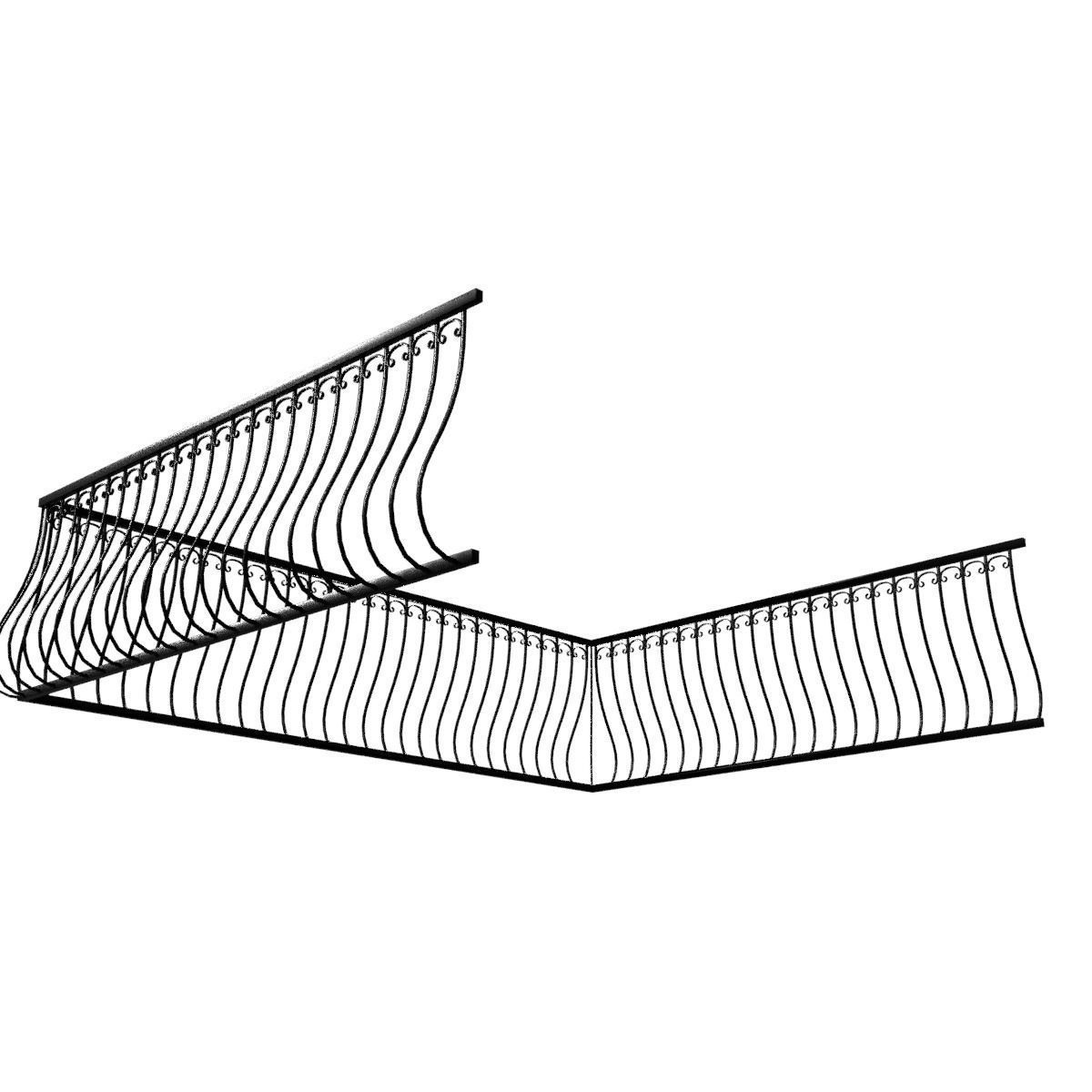 Balcony Railing 3D model_3