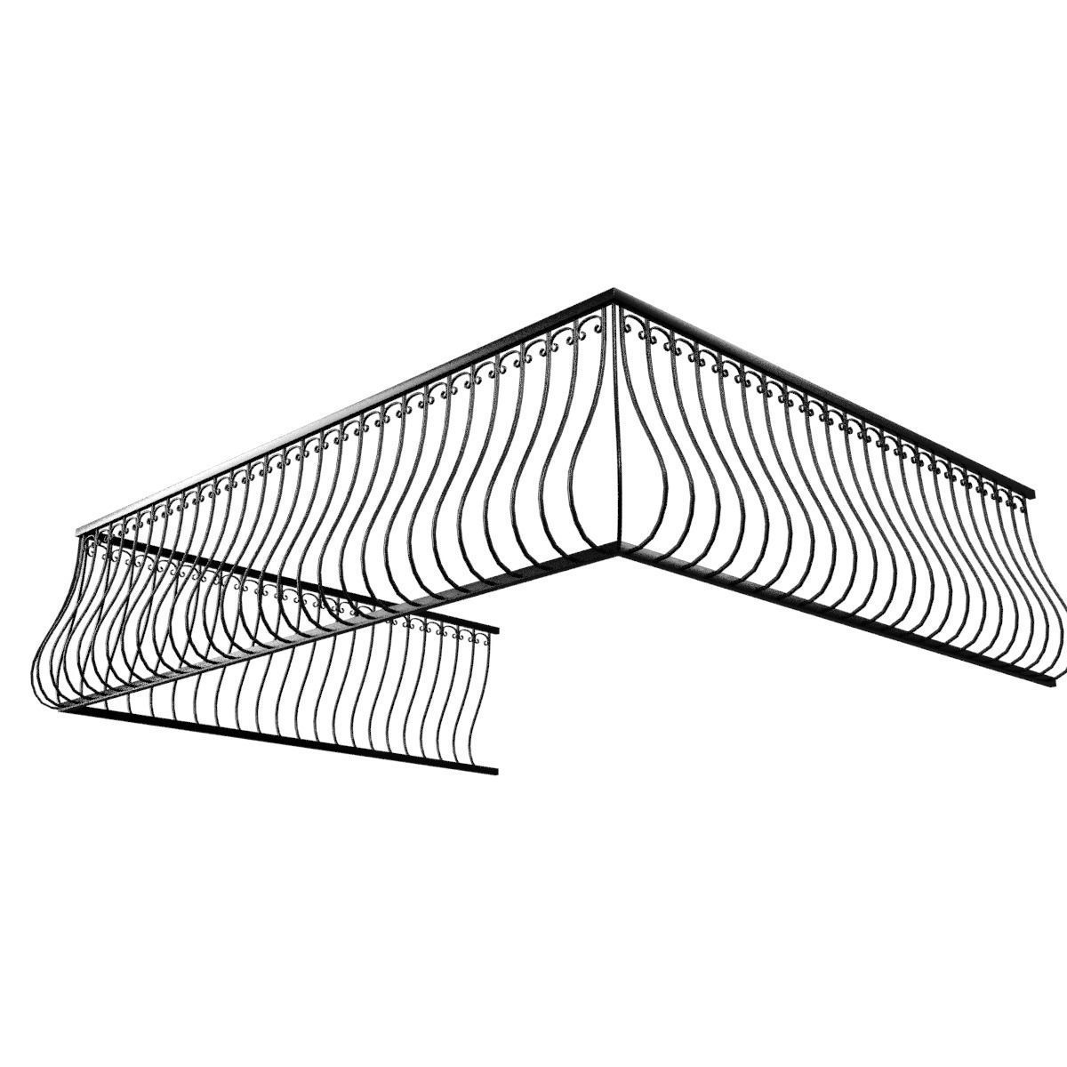 Balcony Railing 3D model_1