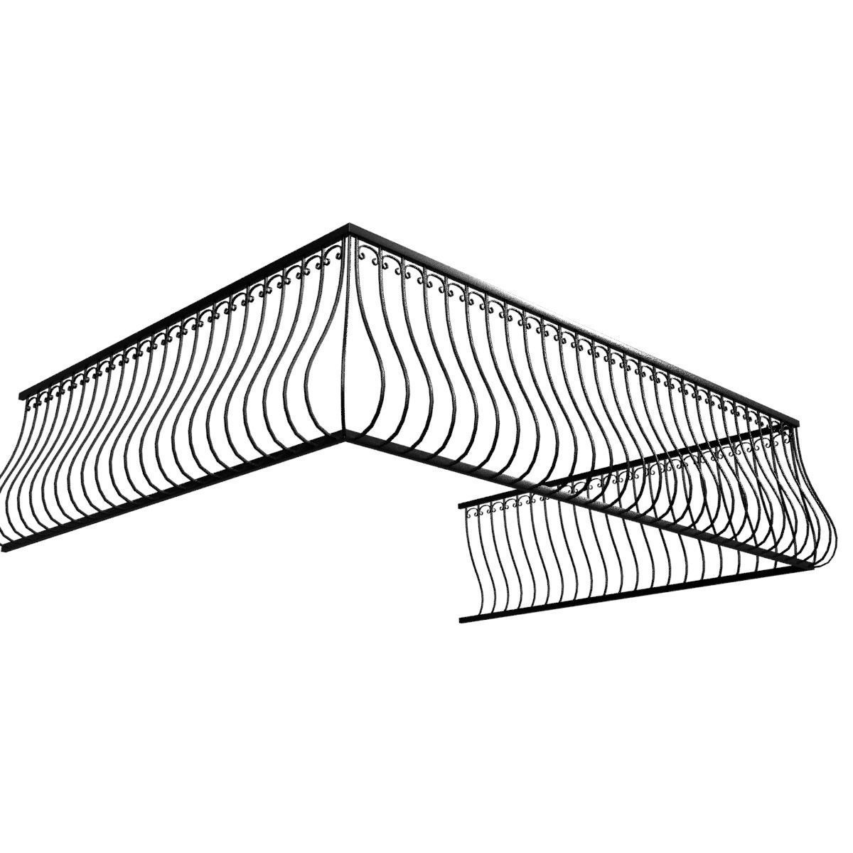 Balcony Railing 3D model_7