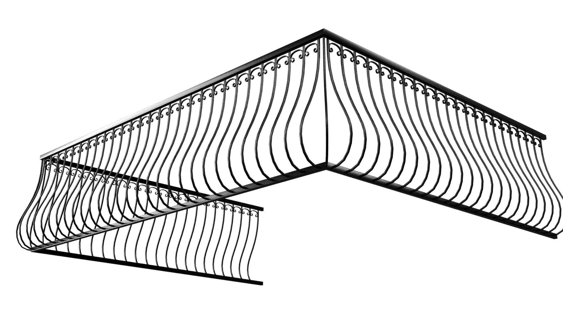 Balcony Railing 3D model_9