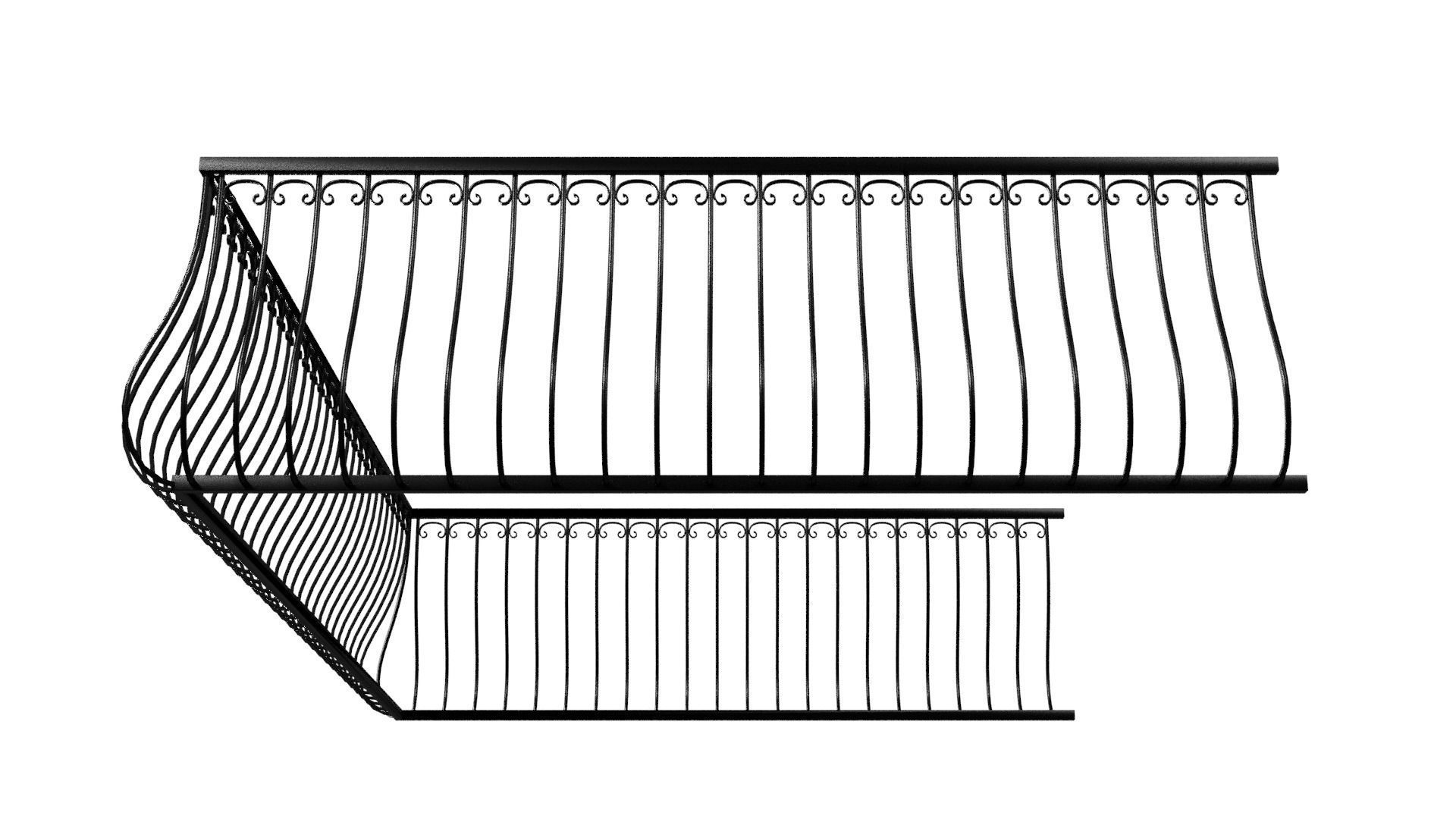 Balcony Railing 3D model_10