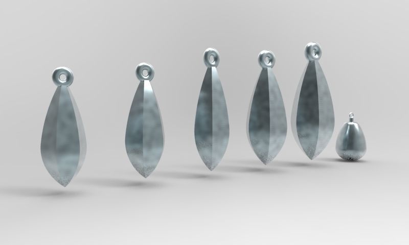 Lead Fishing Weight Mold 3D print model_2