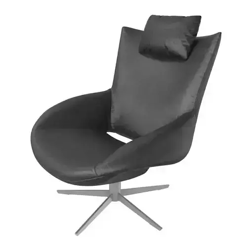 Koinor ilusio black leather chair