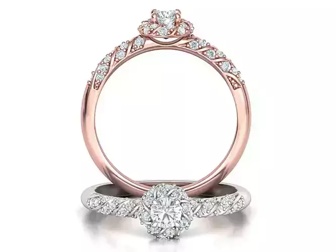 Delicate Promise Ring Twist Style Own design 3dmodel 3D print model