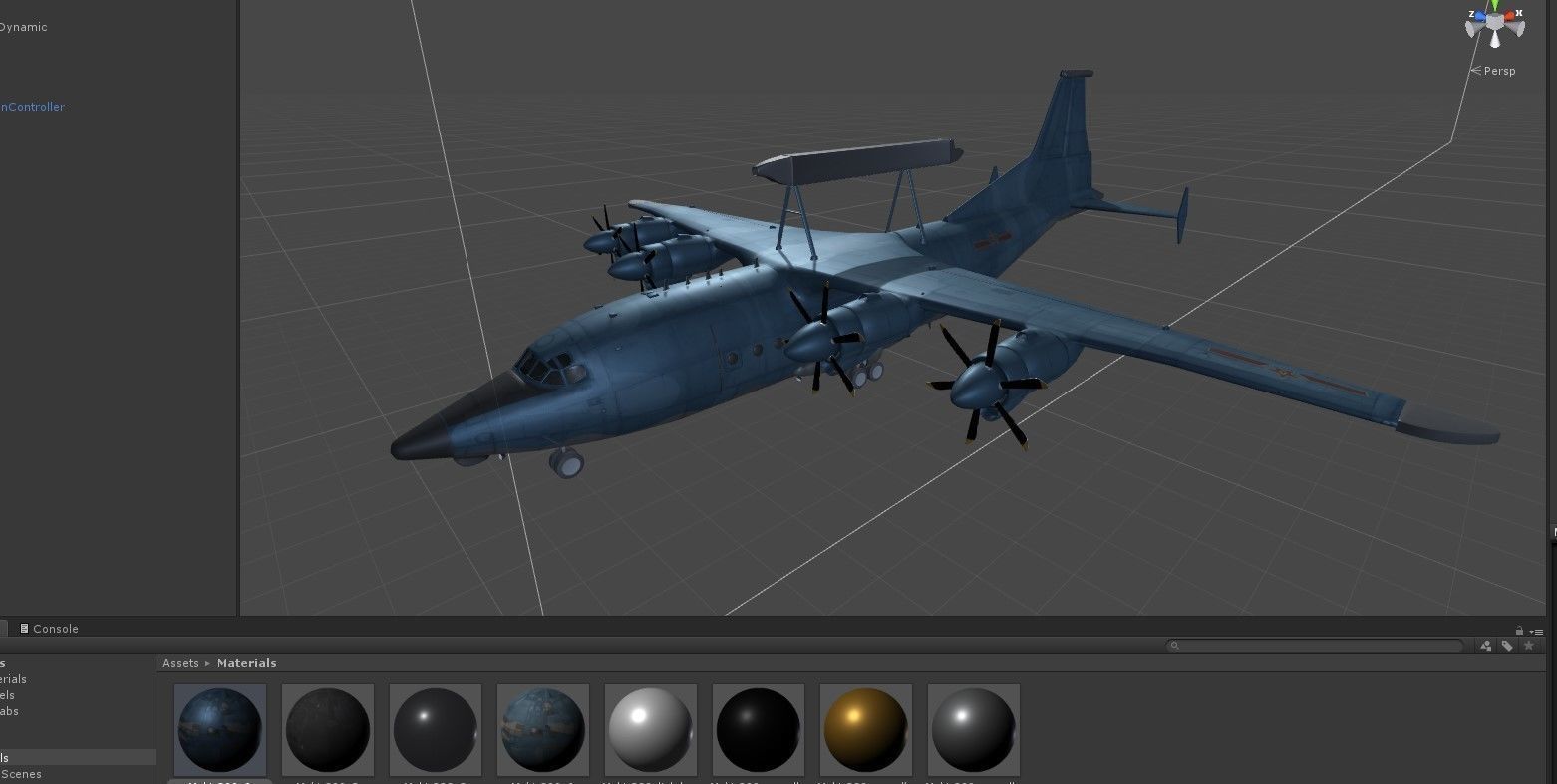 Shaanxi KJ-200  AEW C Aircraft Low-poly 3D model_16