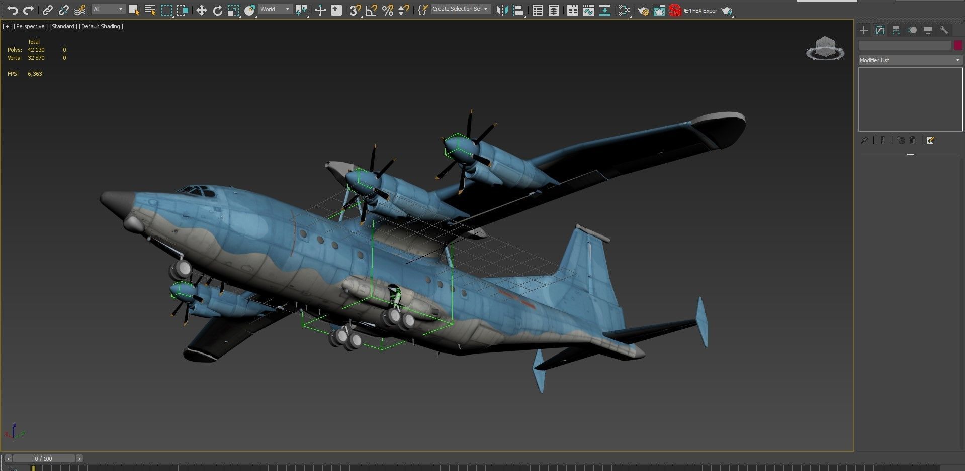 Shaanxi KJ-200  AEW C Aircraft Low-poly 3D model_8
