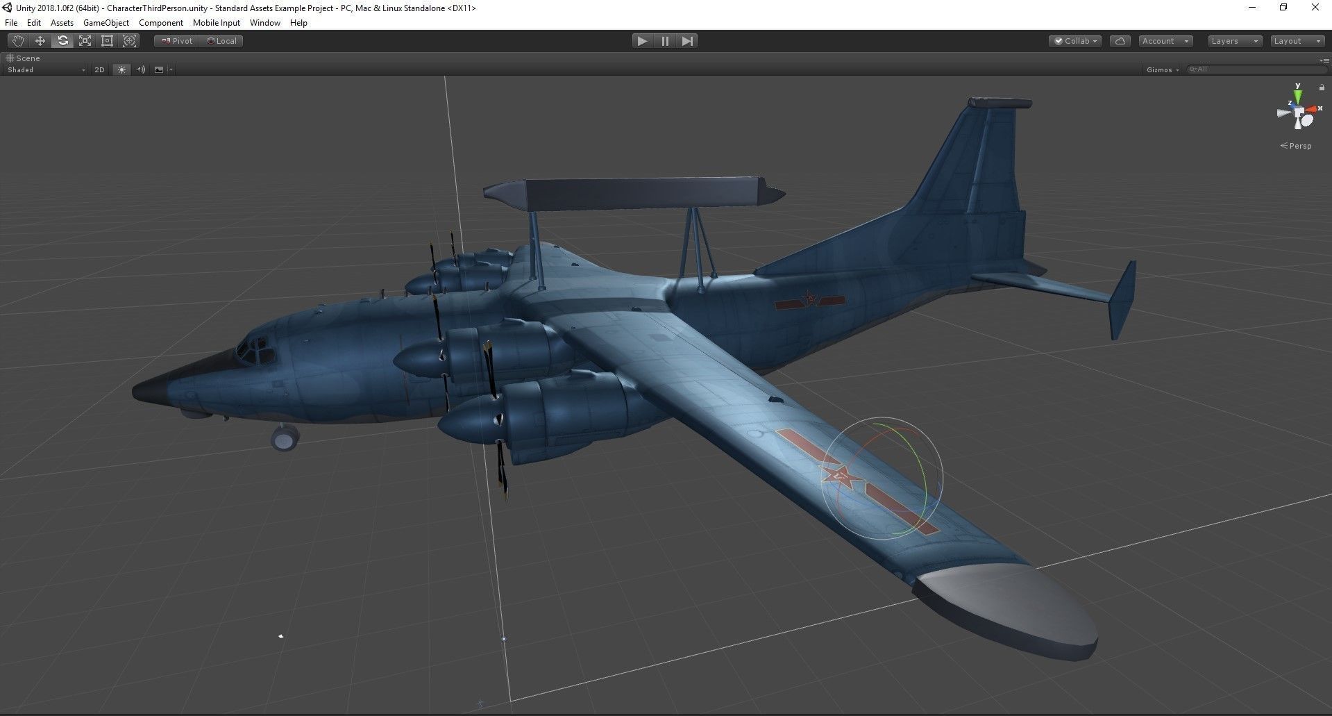Shaanxi KJ-200  AEW C Aircraft Low-poly 3D model_15