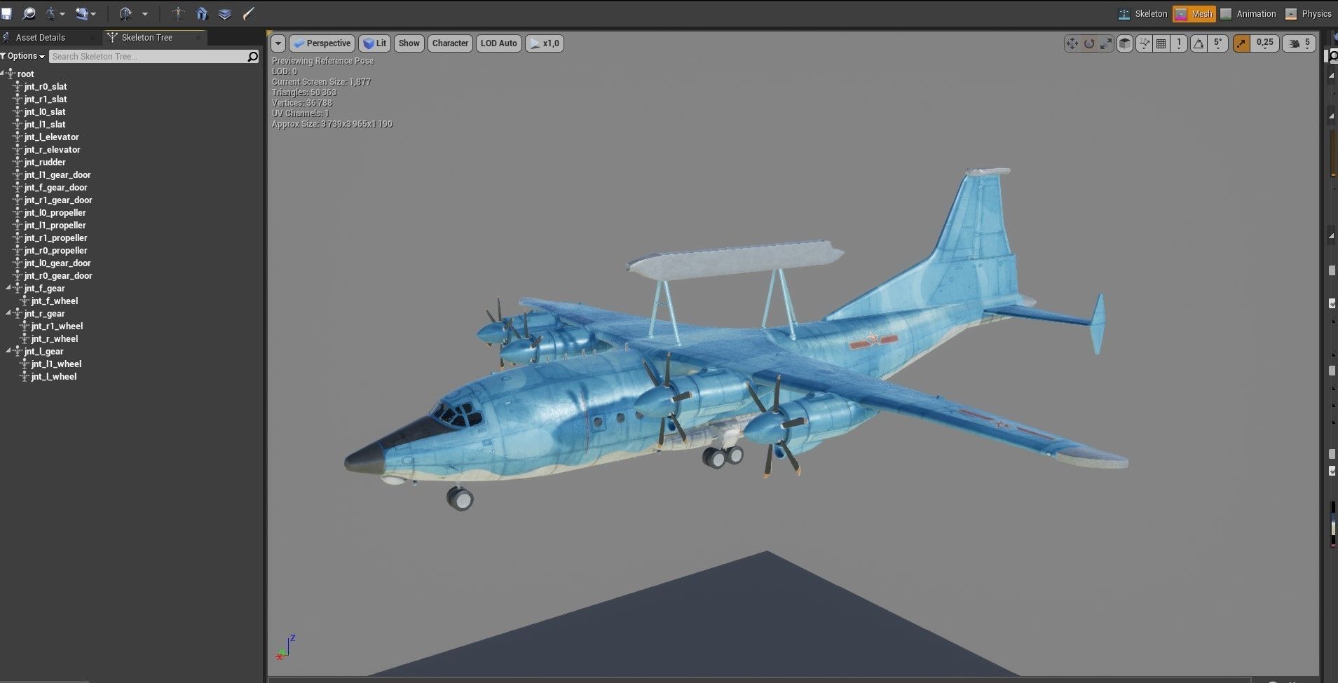Shaanxi KJ-200  AEW C Aircraft Low-poly 3D model_9