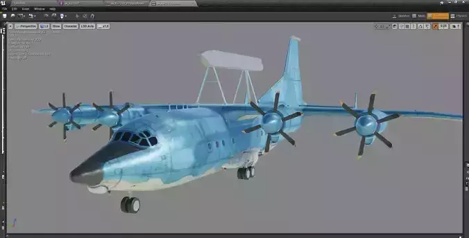 Shaanxi KJ-200  AEW C Aircraft Low-poly 3D model