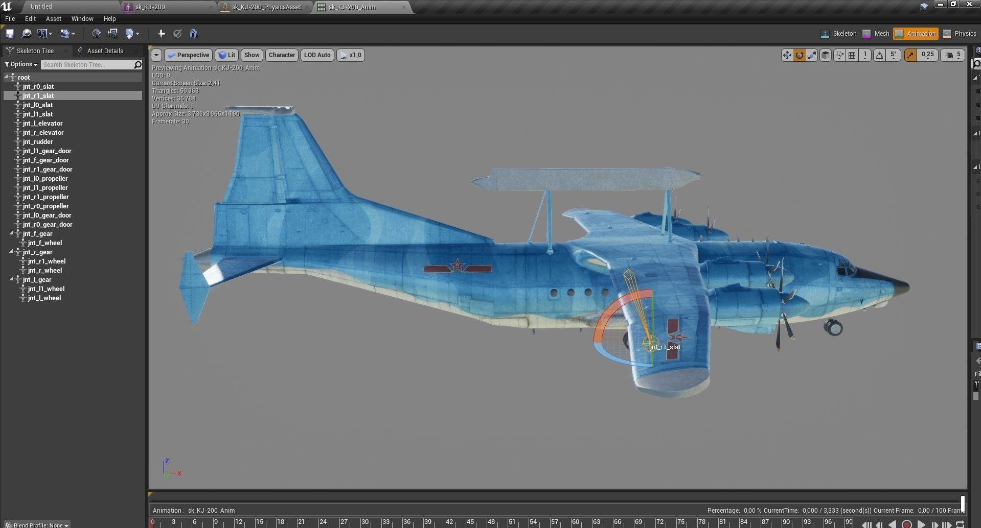 Shaanxi KJ-200  AEW C Aircraft Low-poly 3D model_6