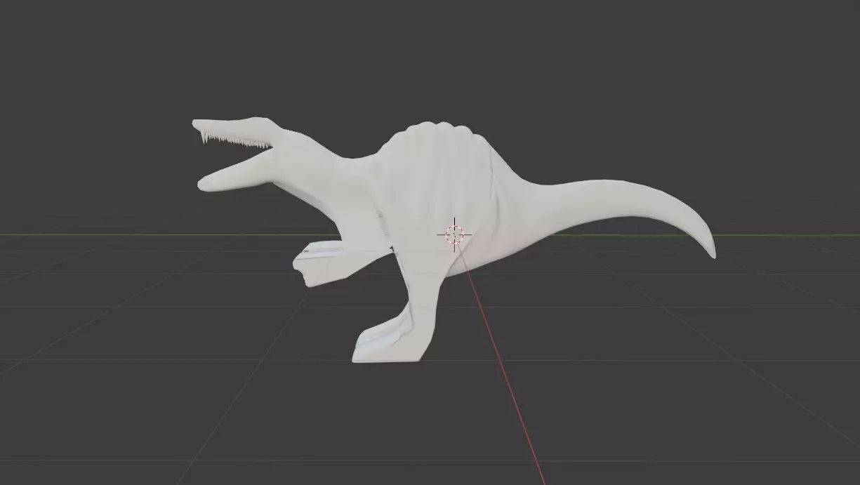 Spinosaurs Half-Modeled model for practice modelling Free 3D model