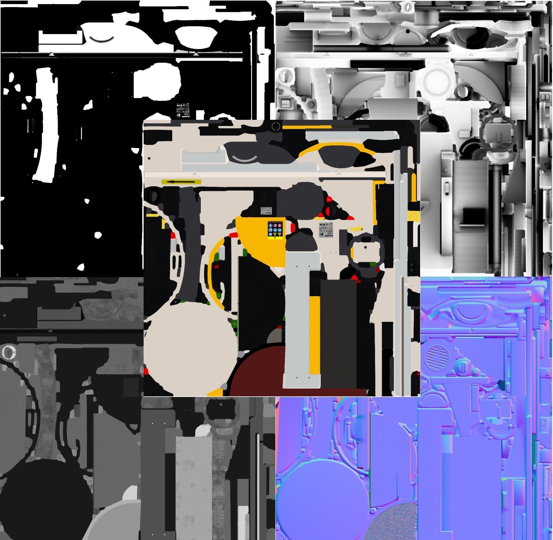 Disk sander Grind abrasive machine Clean Low-poly 3D model_9