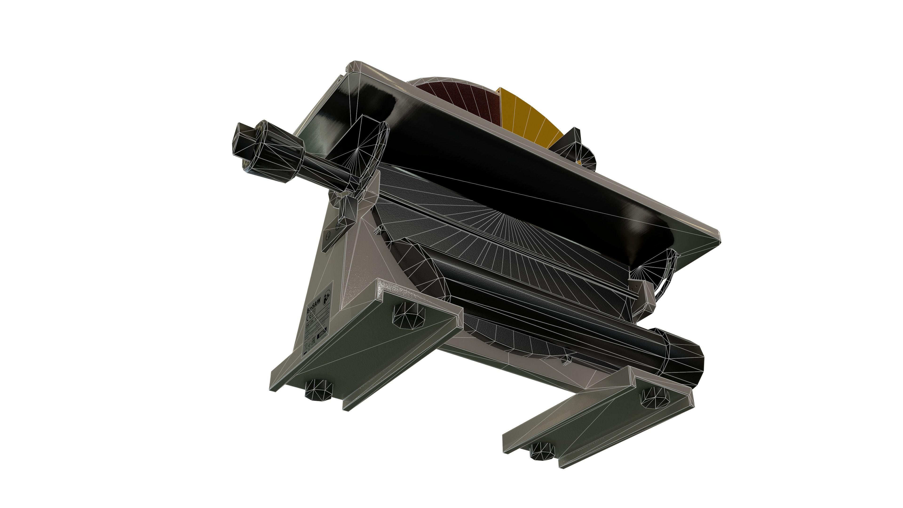 Disk sander Grind abrasive machine Clean Low-poly 3D model_8