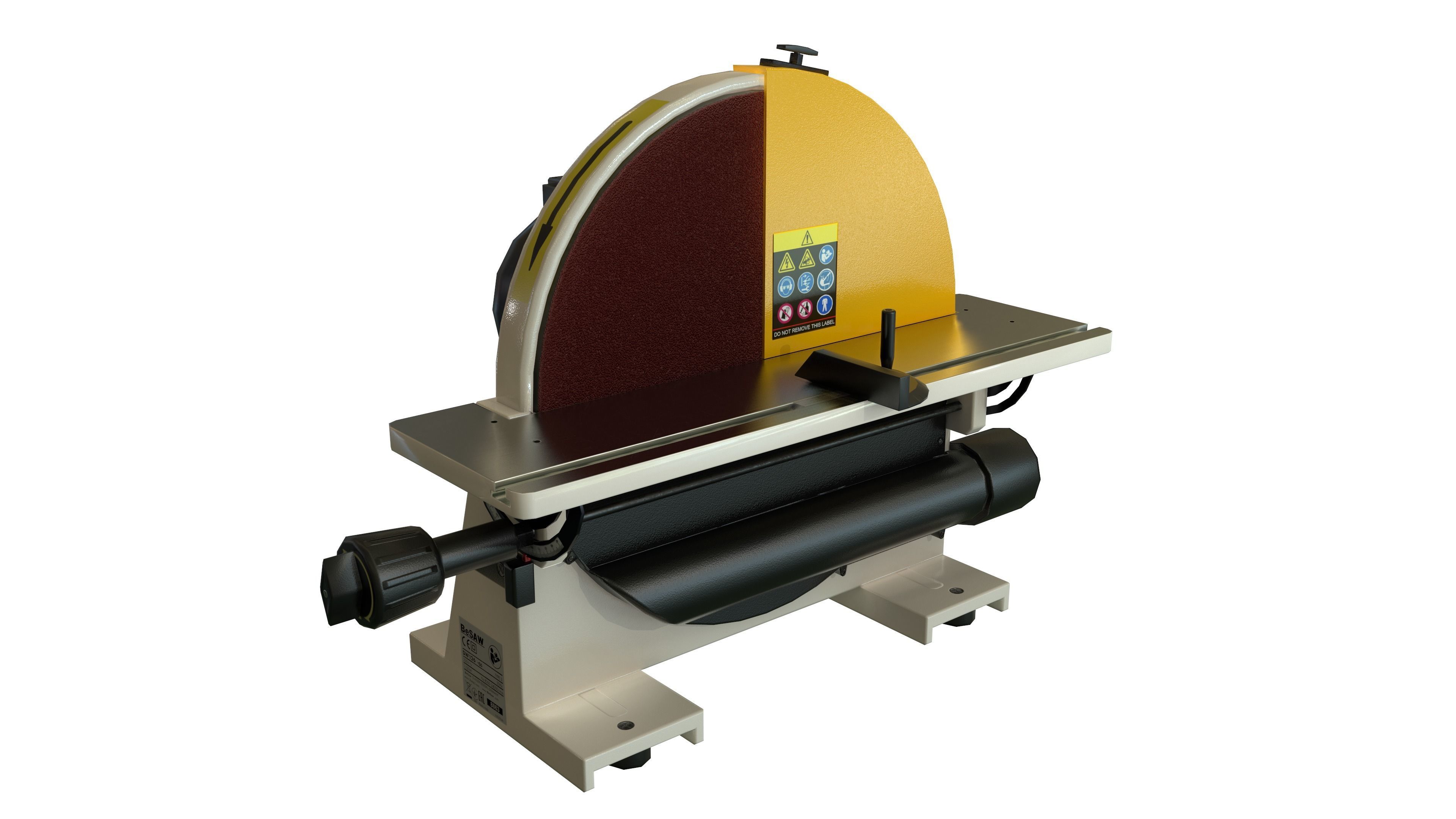 Disk sander Grind abrasive machine Clean Low-poly 3D model_0