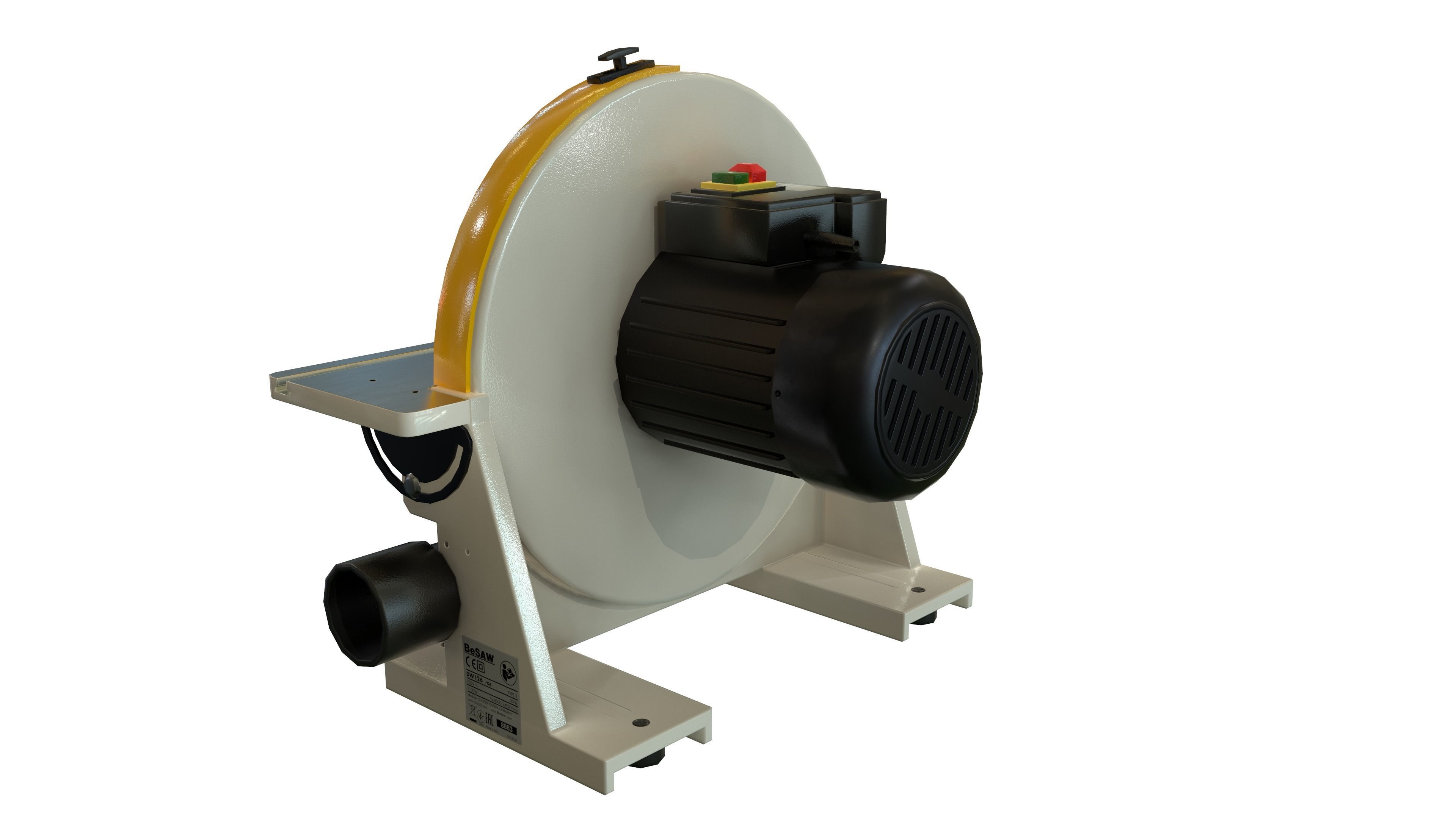 Disk sander Grind abrasive machine Clean Low-poly 3D model_11