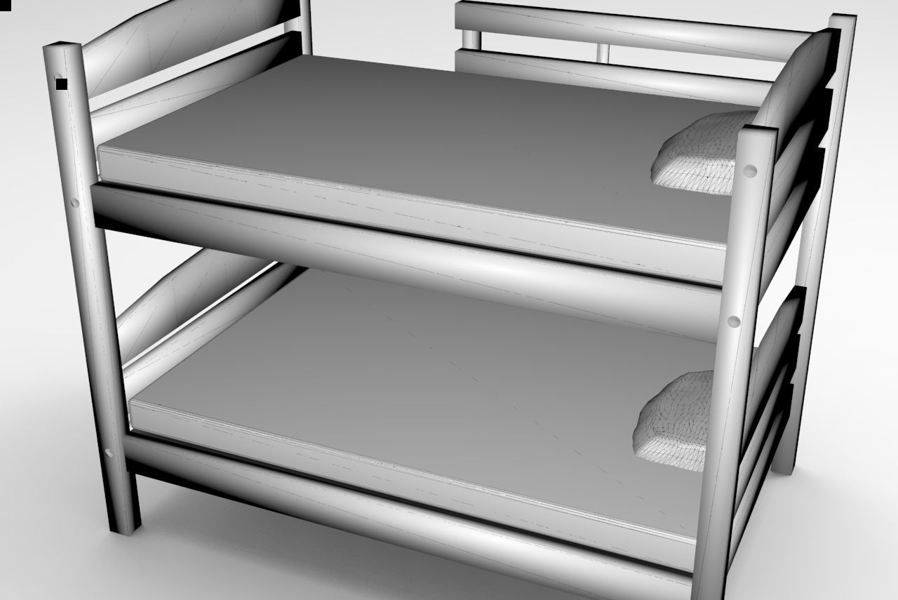 Bunk Bed 3D Model 3D model_4
