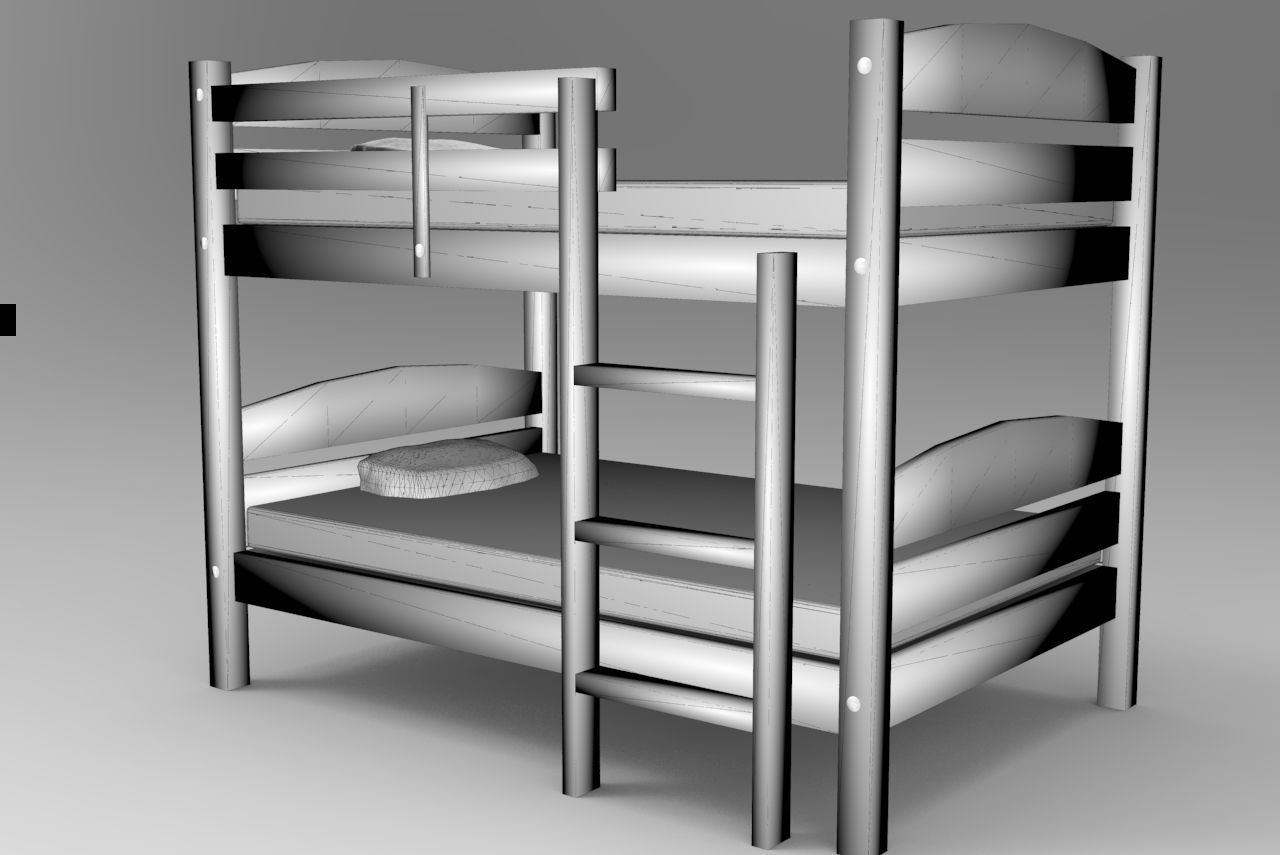 Bunk Bed 3D Model 3D model_3