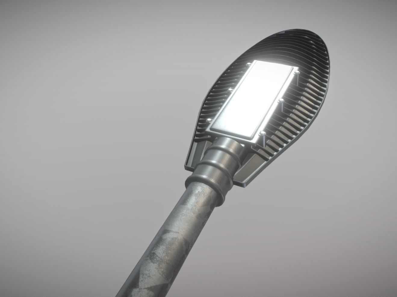 Sci-Fi Street Light 14 with pole 1 3D Model Collection_6