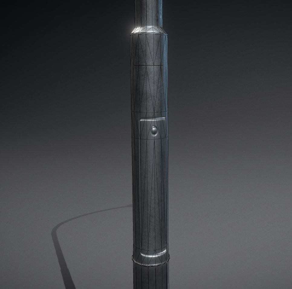 Sci-Fi Street Light 14 with pole 1 3D Model Collection_18