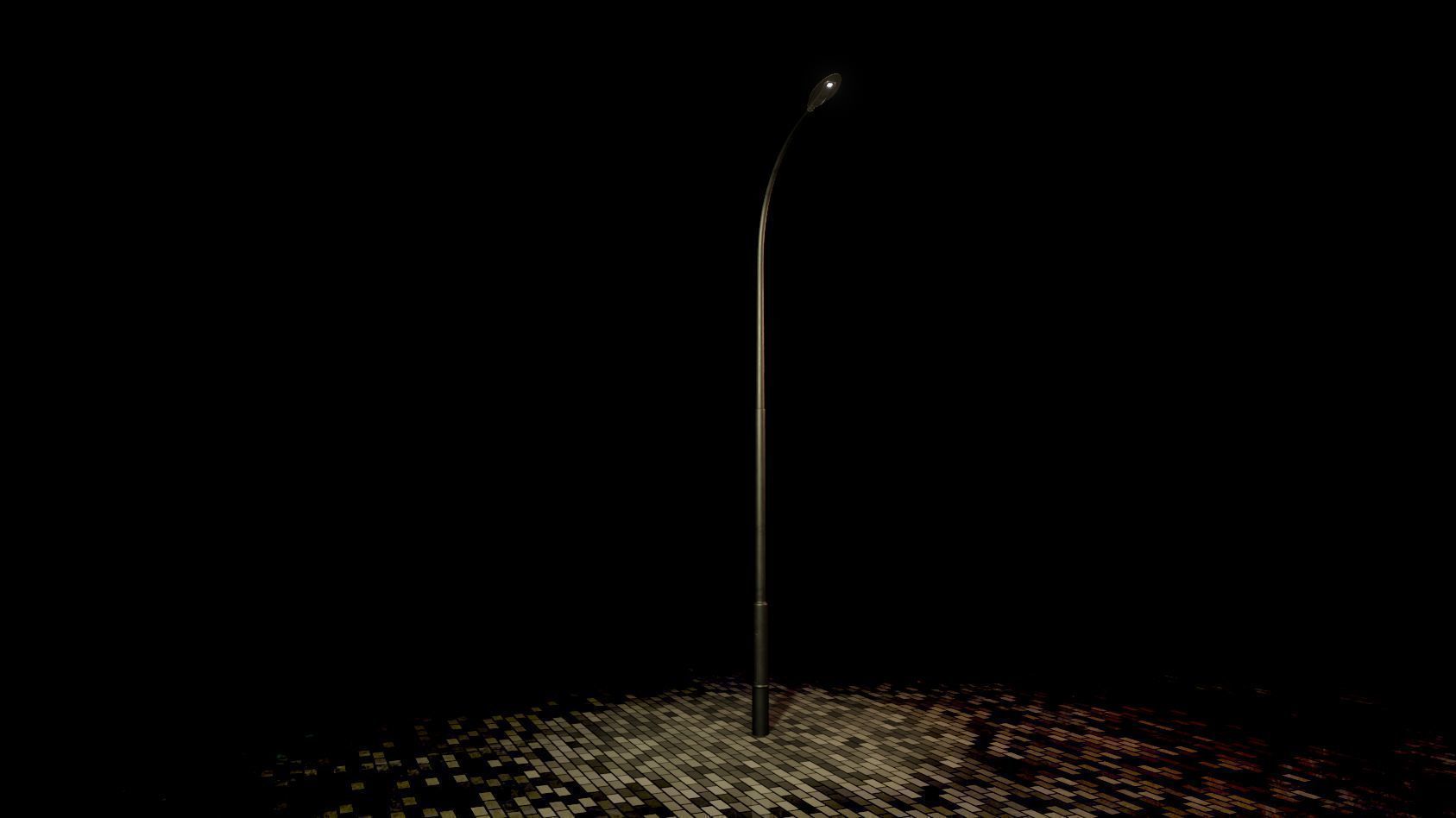 Sci-Fi Street Light 14 with pole 1 3D Model Collection_33