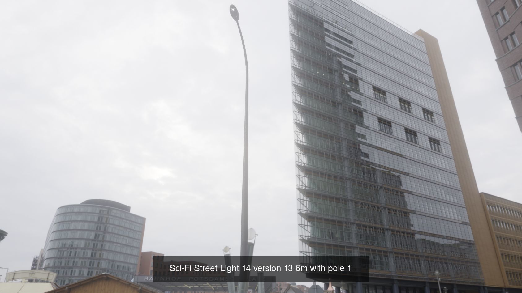 Sci-Fi Street Light 14 with pole 1 3D Model Collection_3