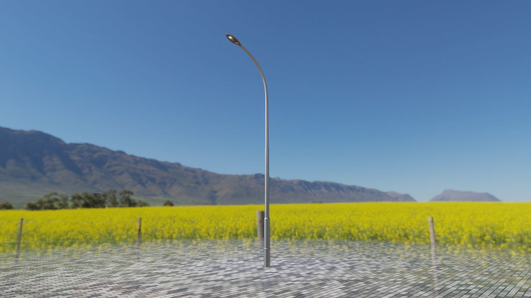 Sci-Fi Street Light 14 with pole 1 3D Model Collection_39