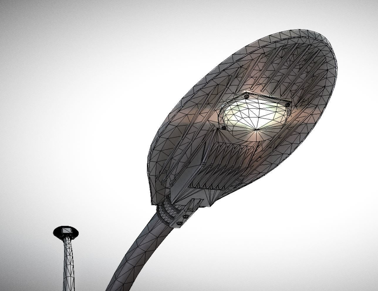 Sci-Fi Street Light 14 with pole 1 3D Model Collection_16