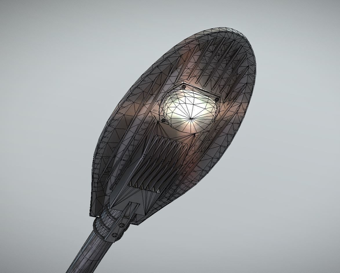 Sci-Fi Street Light 14 with pole 1 3D Model Collection_12