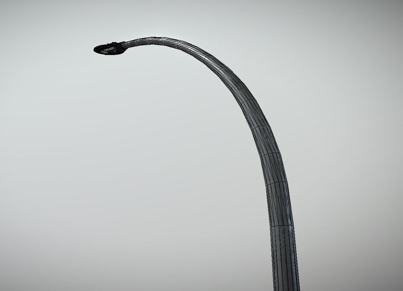 Sci-Fi Street Light 14 with pole 1 3D Model Collection_11