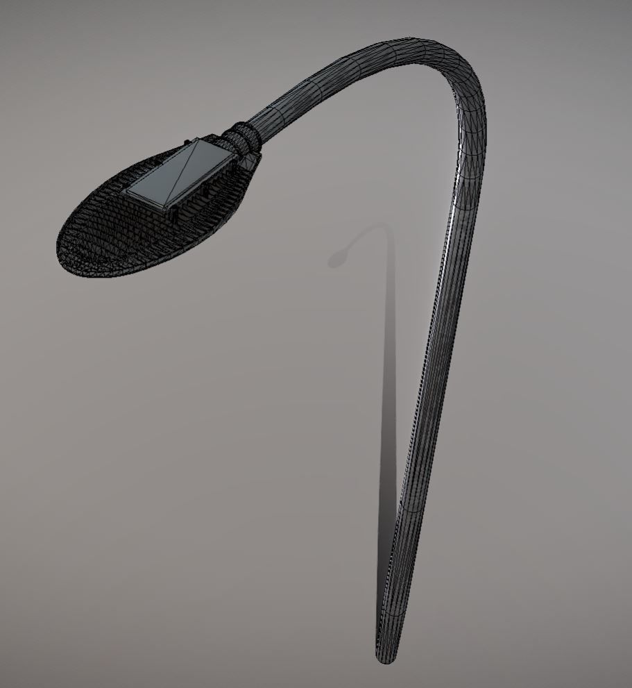 Sci-Fi Street Light 14 with pole 1 3D Model Collection_5