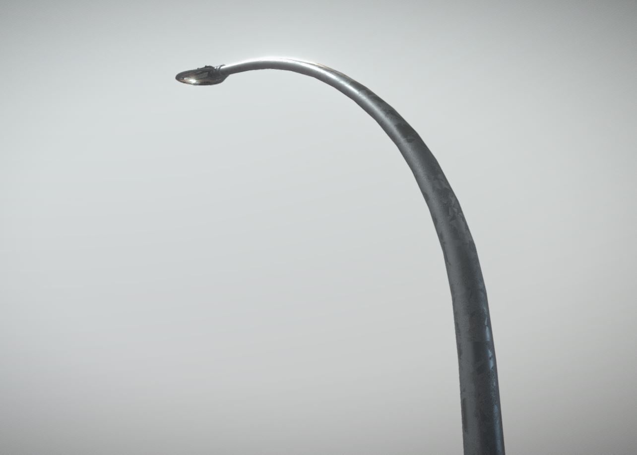 Sci-Fi Street Light 14 with pole 1 3D Model Collection_9