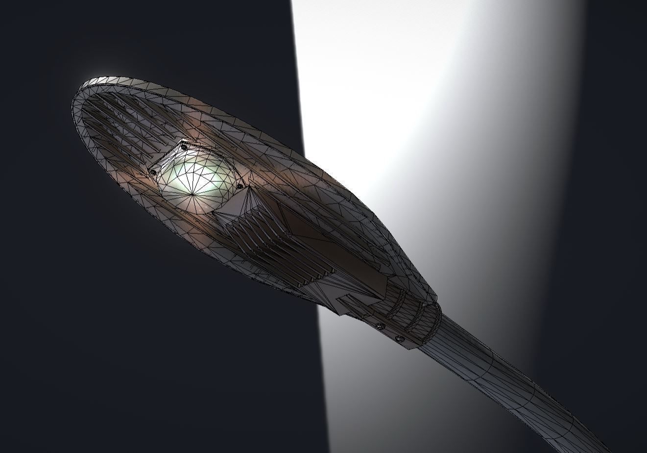 Sci-Fi Street Light 14 with pole 1 3D Model Collection_36