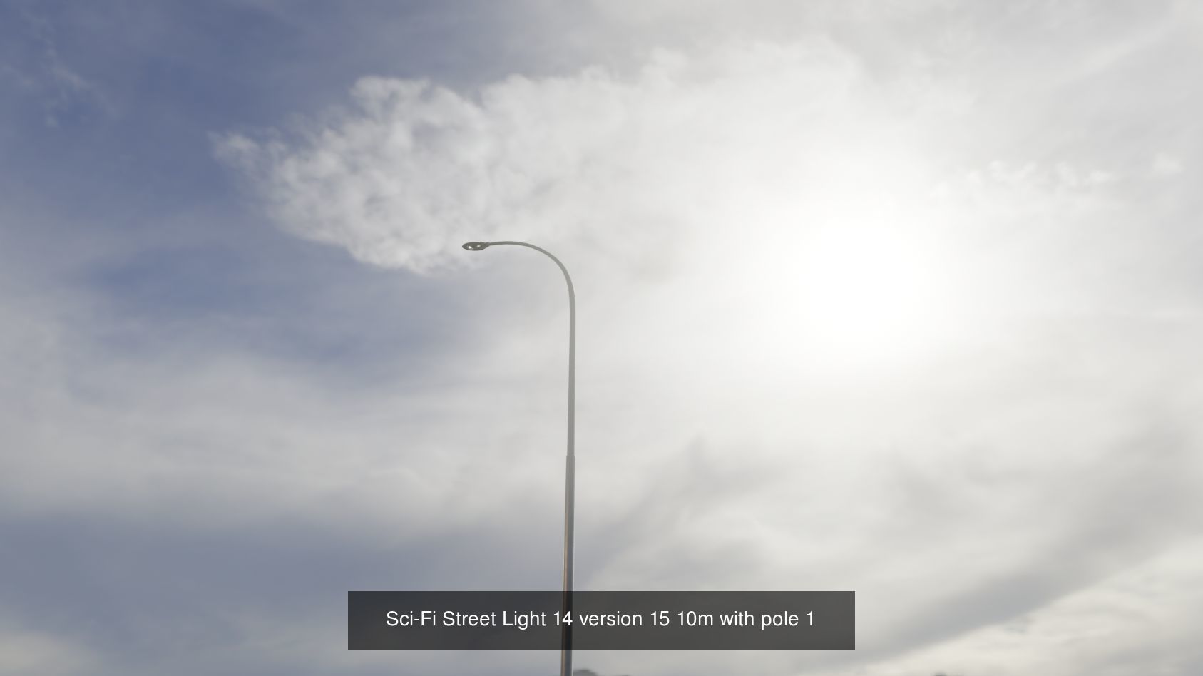 Sci-Fi Street Light 14 with pole 1 3D Model Collection_1