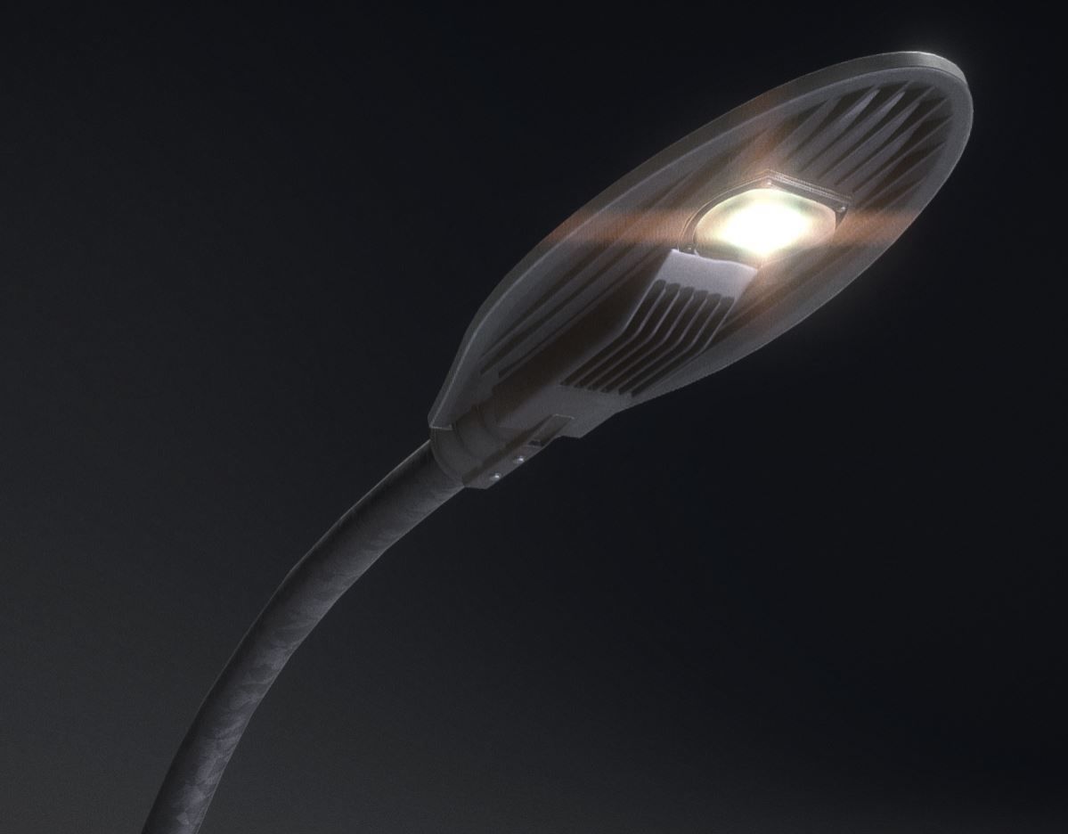 Sci-Fi Street Light 14 with pole 1 3D Model Collection_24