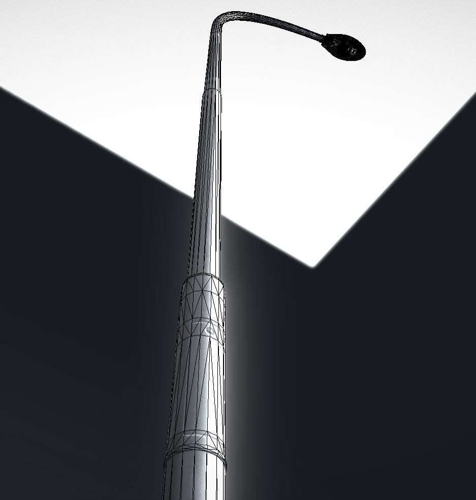 Sci-Fi Street Light 14 with pole 1 3D Model Collection_32