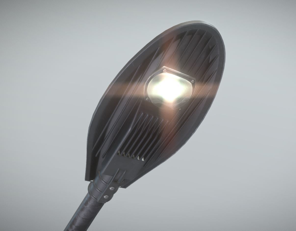 Sci-Fi Street Light 14 with pole 1 3D Model Collection_8
