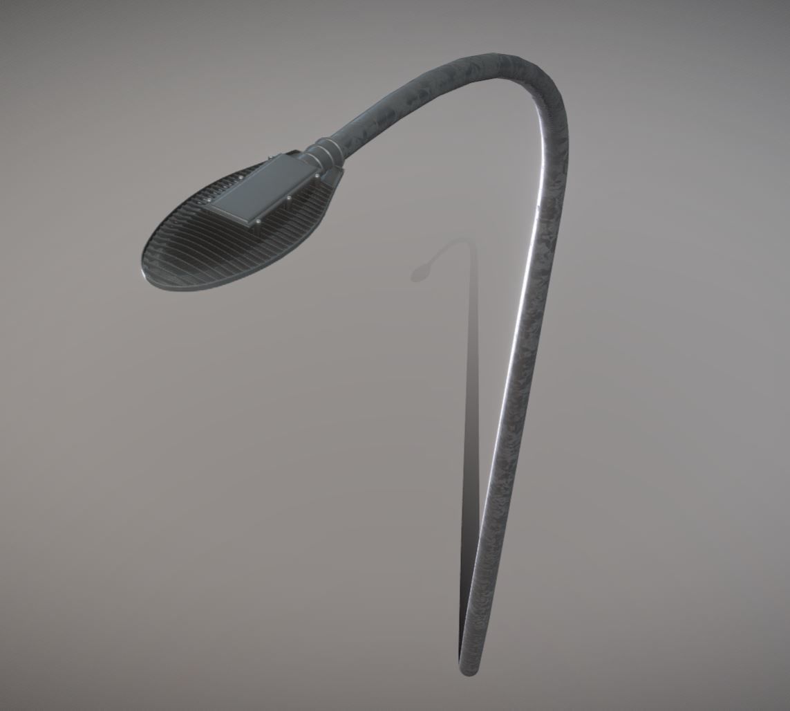 Sci-Fi Street Light 14 with pole 1 3D Model Collection_10